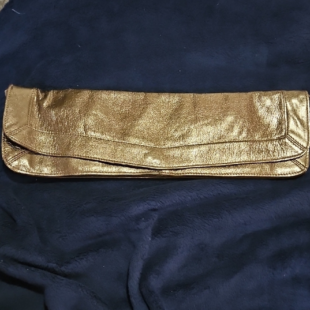 French Connection Metallic Gold Clutch